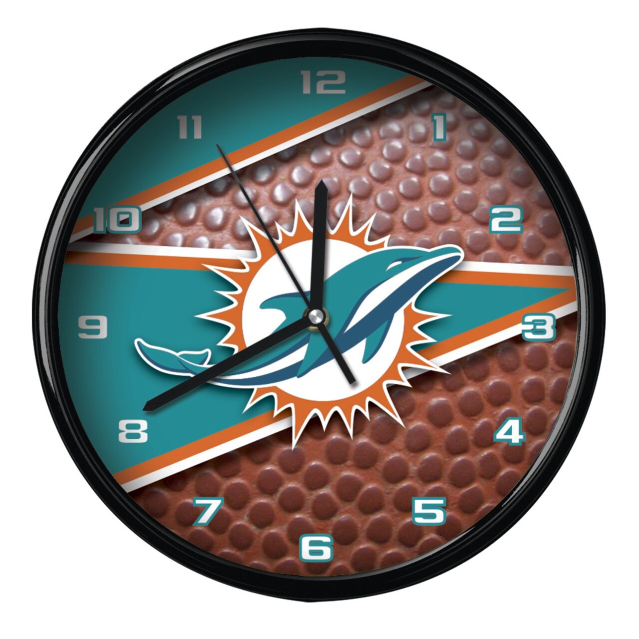 The Memory Company 11.5" Blue and Brown NFL Miami Dolphins Wall Clock
